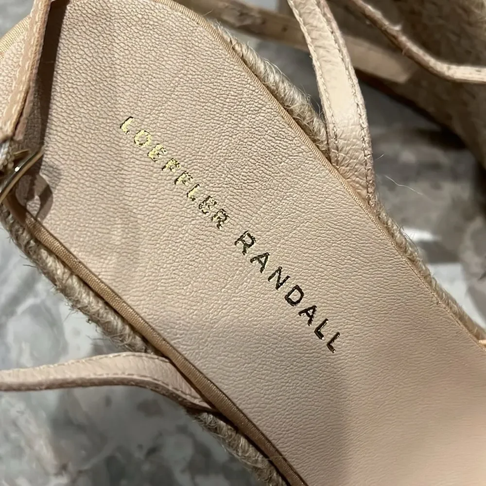 Loeffler Randall Peri Espadrille Wedge Sandals in Tan, New, Size EU 41 US 11